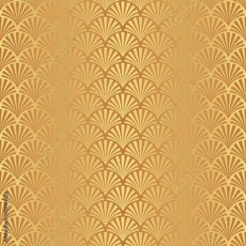 Seamless Art Deco Pattern with Gold Gradient