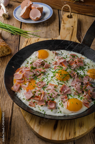 Ham and egg omelet