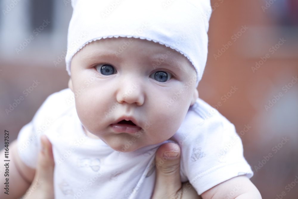 Cute three month old baby boy