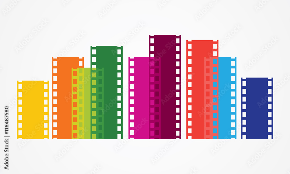 Film strip color vector