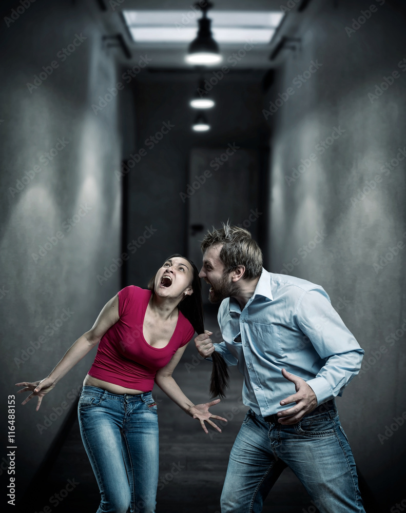 Couple quarrelling