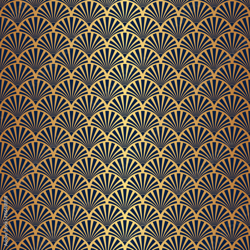 Seamless Art Deco Pattern with Gold Gradient