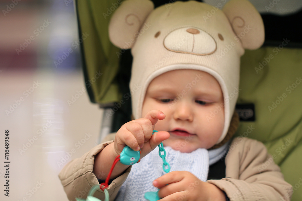 Baby boy in cap mouse Baby boy in cap mouse