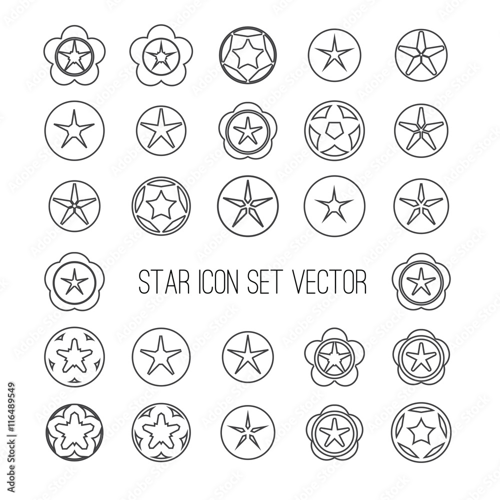 outline star icon set