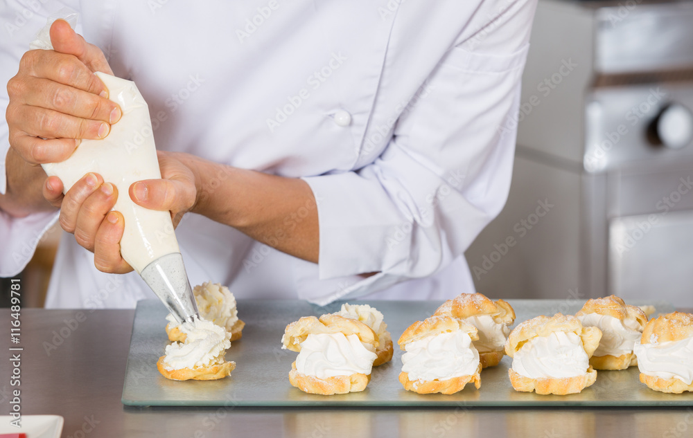 Pastry chef decorating Pastry chef decorating