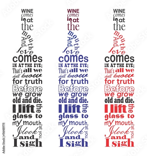 Wine poem text in the bottle shape, 
The secret behind different wine bottle shapes, 
A Wine Appreciation Text