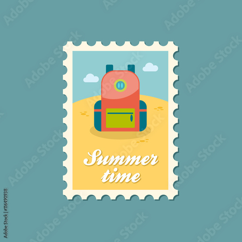 Backpack stamp. Travel. Summer. Vacation