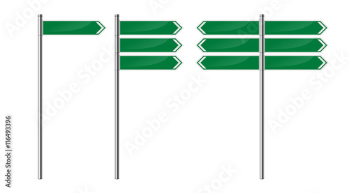 Set of blank street signs, isolated on white background. EPS10 vector illustration.