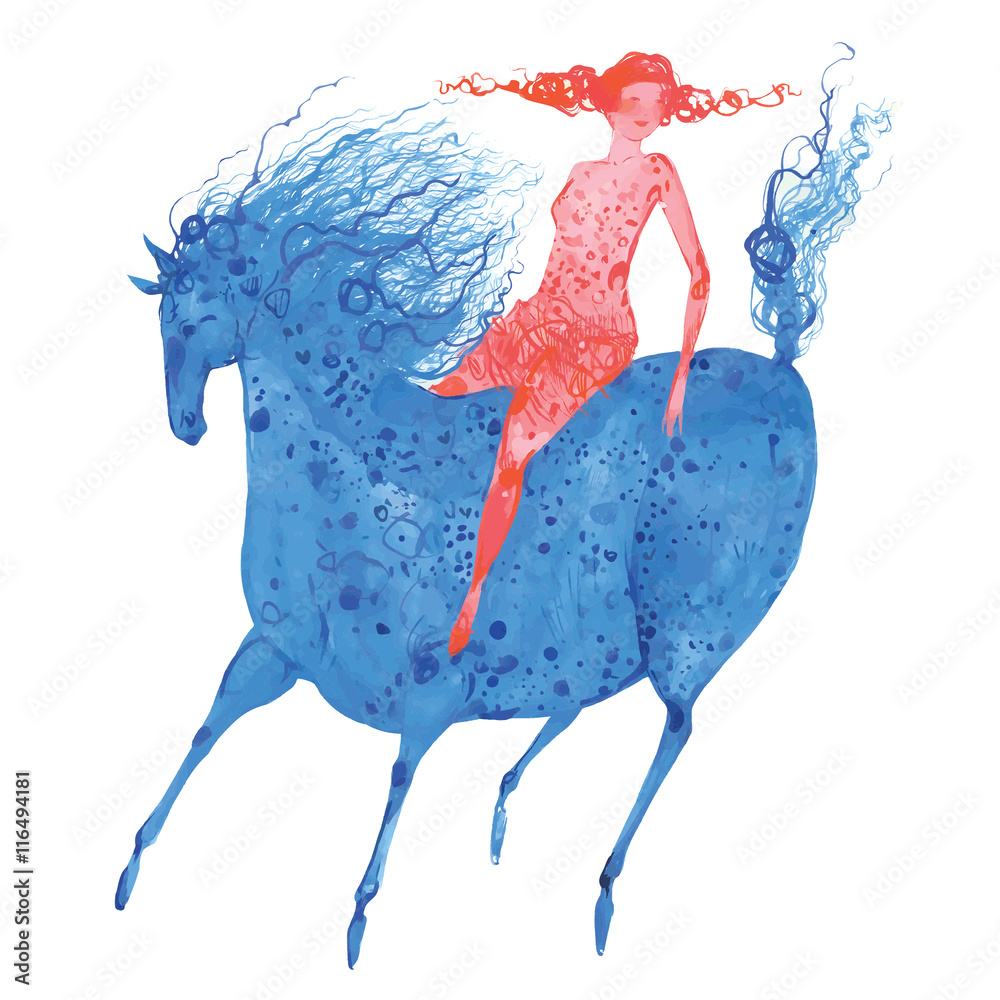 Obraz premium Horsewoman on the horse.