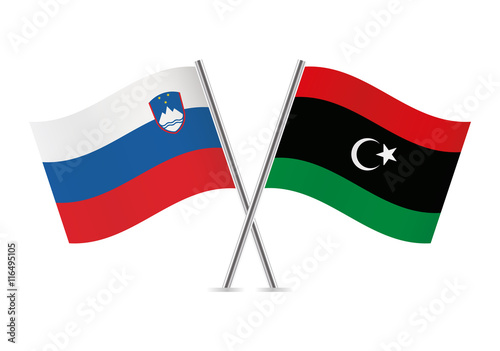 Free Download Slovenian and Libyan flags. Vector illustration. - GFXLoad