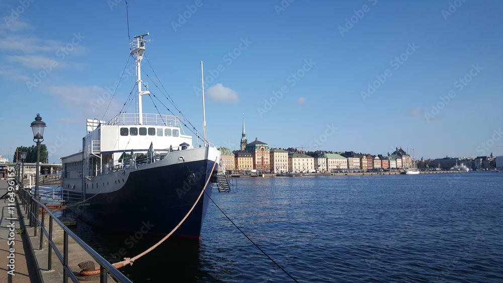 Ship with Gamla stan in the background