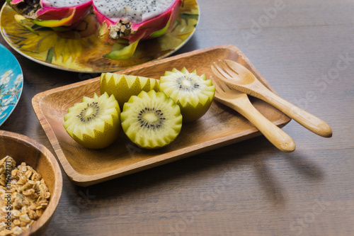 Kiwi with various fruits