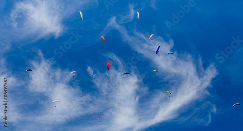 Paragliders in Szczyrk