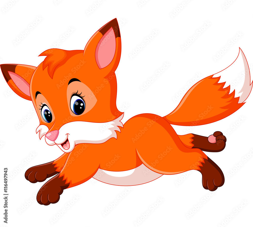 Obraz premium Cute fox cartoon