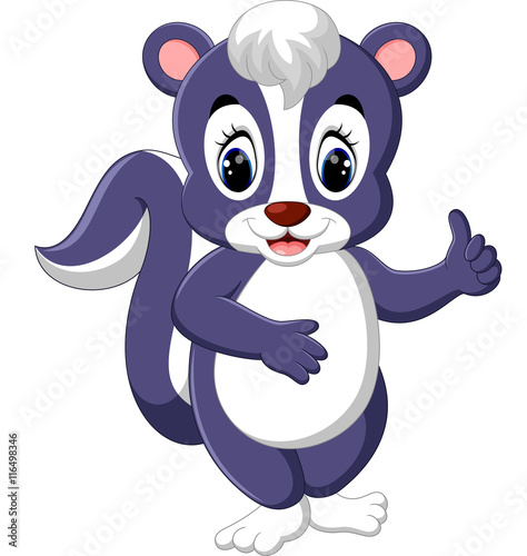 Cartoon skunk posing