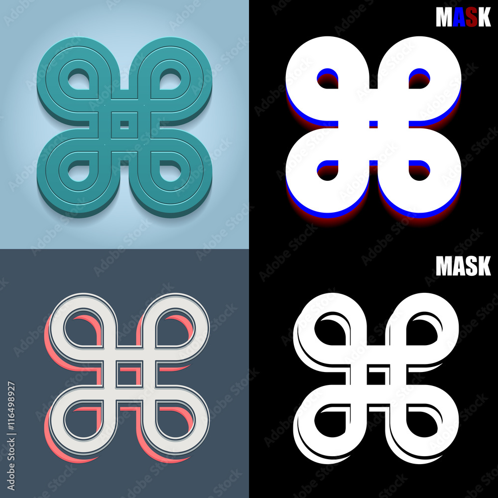 Obraz premium ikona retro 3D i płaska