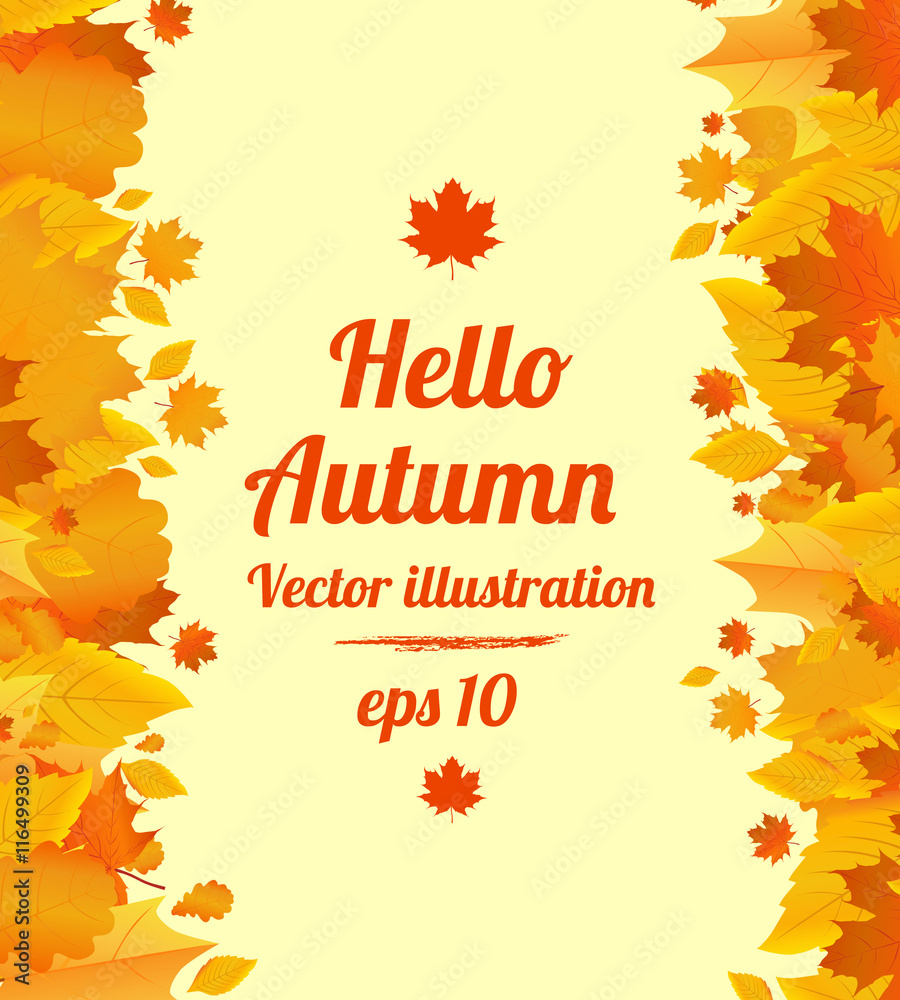 Autumn vector poster with space for your text.