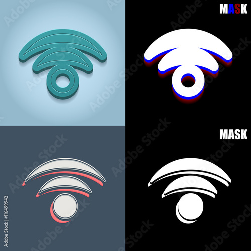 ikona retro 3D i płaska