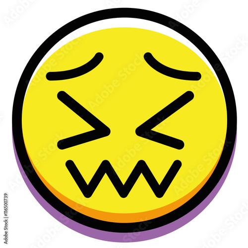 Cartoon Scared Face Isolated On White Background