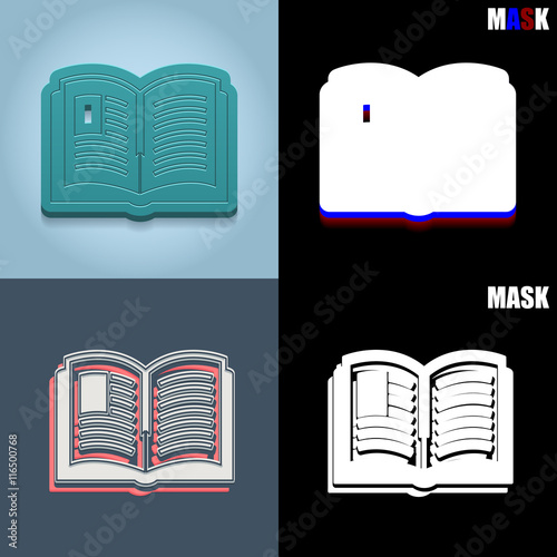 ikona retro 3D i płaska