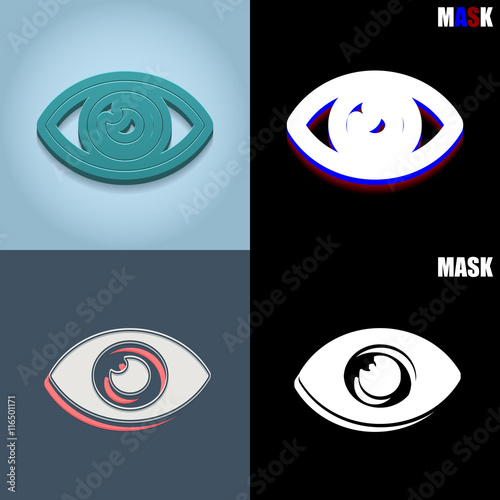 ikona retro 3D i płaska