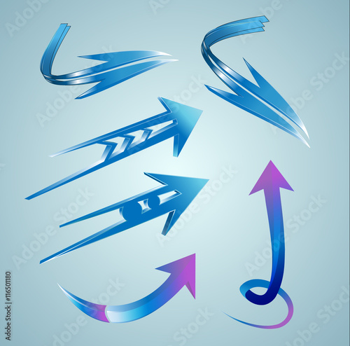 Set of 3D arrows.