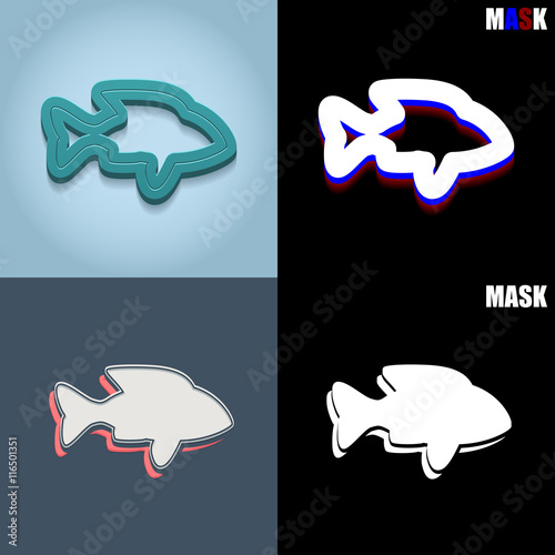 ikona retro 3D i płaska