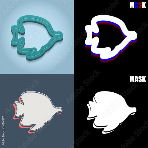 ikona retro 3D i płaska