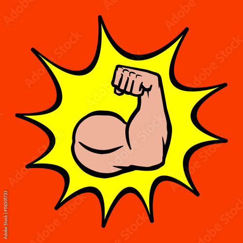 Bodybuilder Biceps Flex Arm Vector Icon