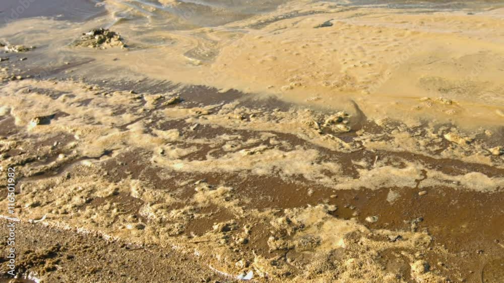 Video 1080p - Environmental problem - pollution of rivers with chemical industry waste (pulp and paper production) Video 1080p - Environmental problem - pollution of rivers with chemical industry waste (pulp and paper production)