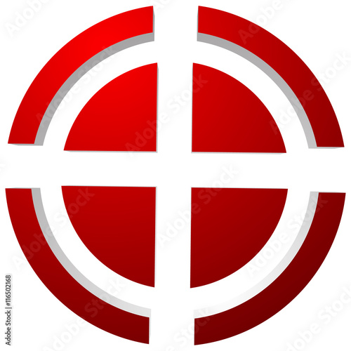 Target mark, reticle, crosshair icon for focus, accuracy, target