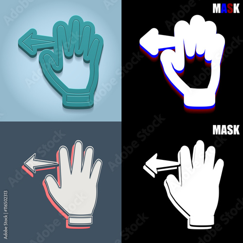 ikona retro 3D i płaska