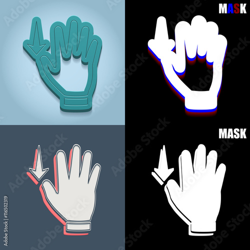 ikona retro 3D i płaska