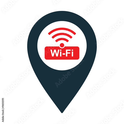 wi-fi point location icon on white background