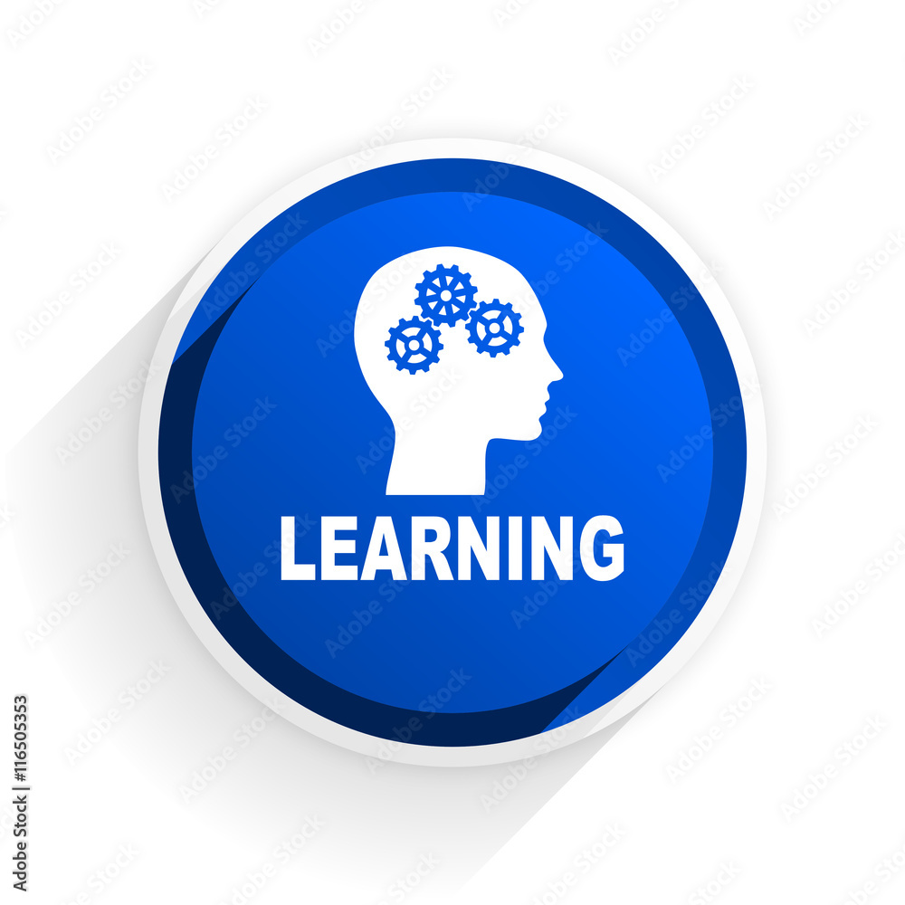 learning flat icon with shadow on white background, blue modern design web element learning flat icon with shadow on white background, blue modern design web element