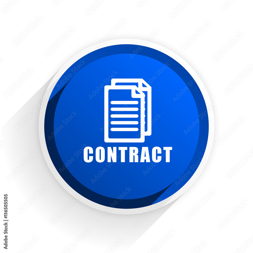 contract flat icon with shadow on white background, blue modern design web element contract flat icon with shadow on white background, blue modern design web element