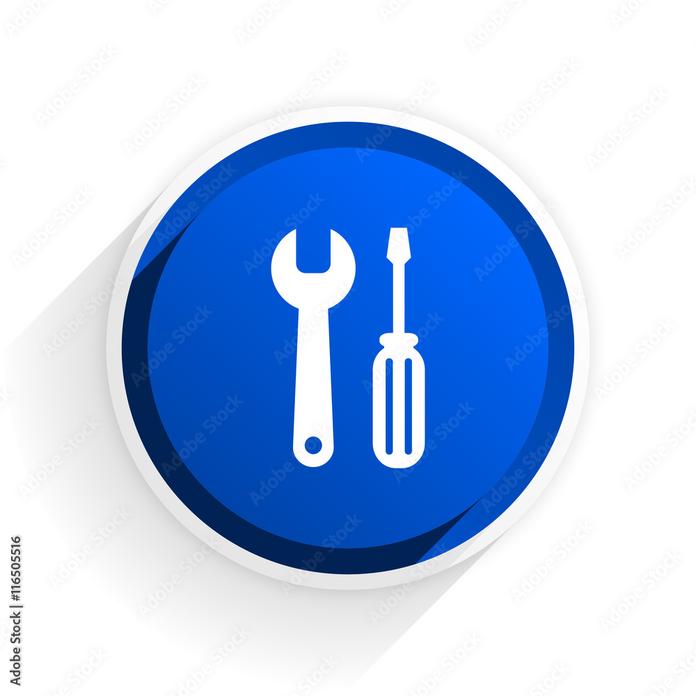 tool flat icon with shadow on white background, blue modern design web element tool flat icon with shadow on white background, blue modern design web element