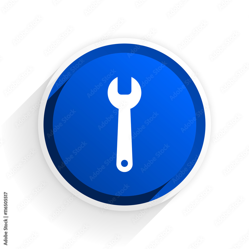 tool flat icon with shadow on white background, blue modern design web element tool flat icon with shadow on white background, blue modern design web element