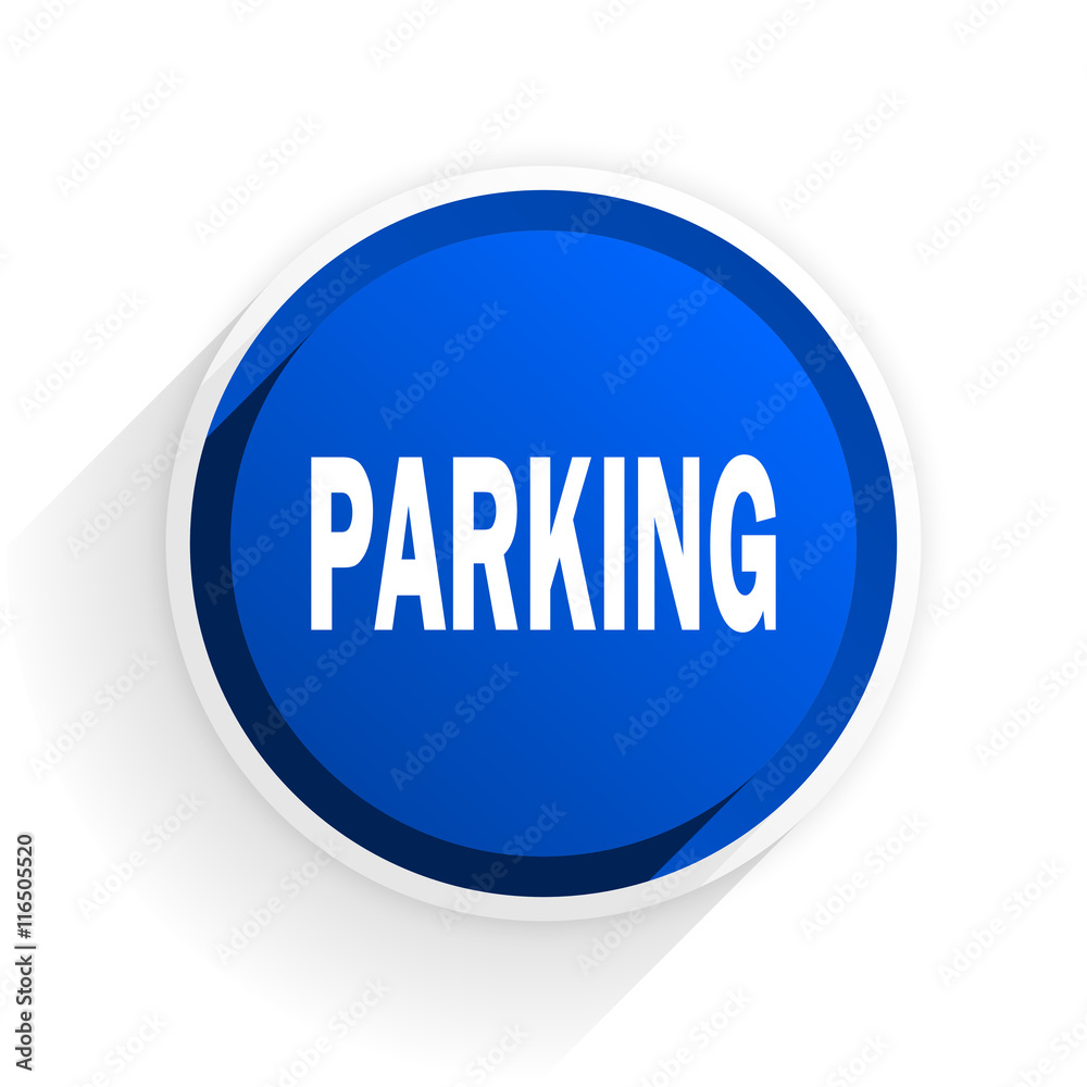 parking flat icon with shadow on white background, blue modern design web element parking flat icon with shadow on white background, blue modern design web element