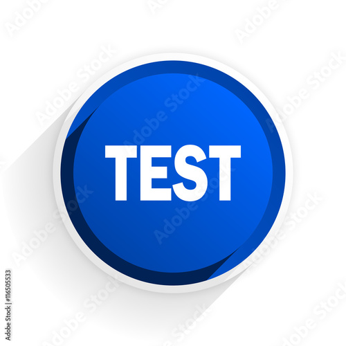 test flat icon with shadow on white background, blue modern design web element