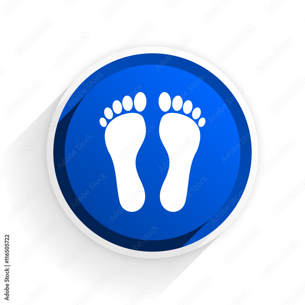 foot flat icon with shadow on white background, blue modern design web element foot flat icon with shadow on white background, blue modern design web element