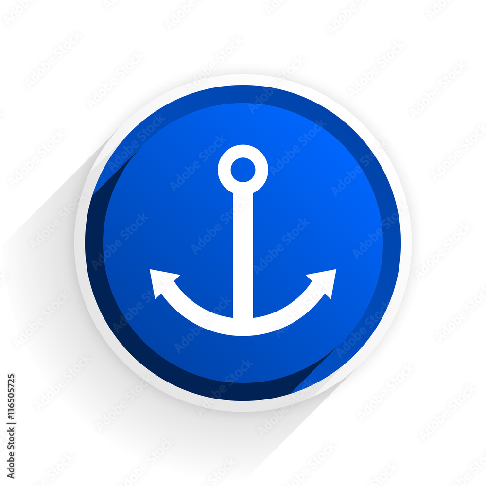 anchor flat icon with shadow on white background, blue modern design web element anchor flat icon with shadow on white background, blue modern design web element