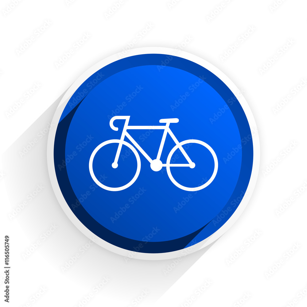 bicycle flat icon with shadow on white background, blue modern design web element bicycle flat icon with shadow on white background, blue modern design web element