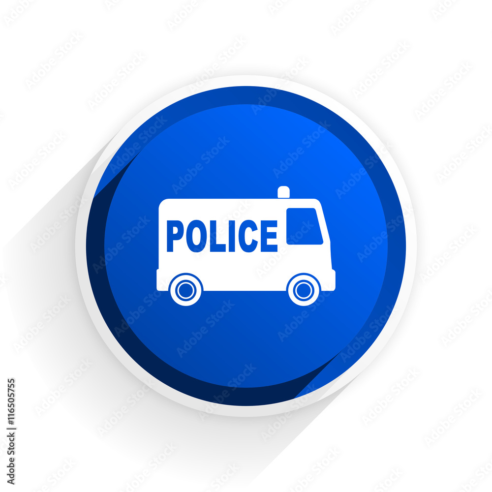 police flat icon with shadow on white background, blue modern design web element police flat icon with shadow on white background, blue modern design web element