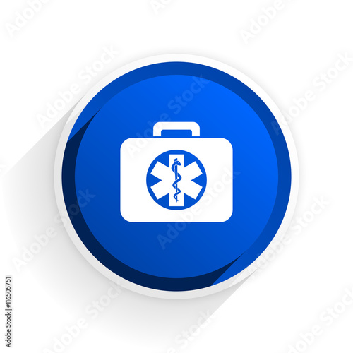 Free Download rescue kit flat icon with shadow on white background, blue modern design web element - GFXLoad