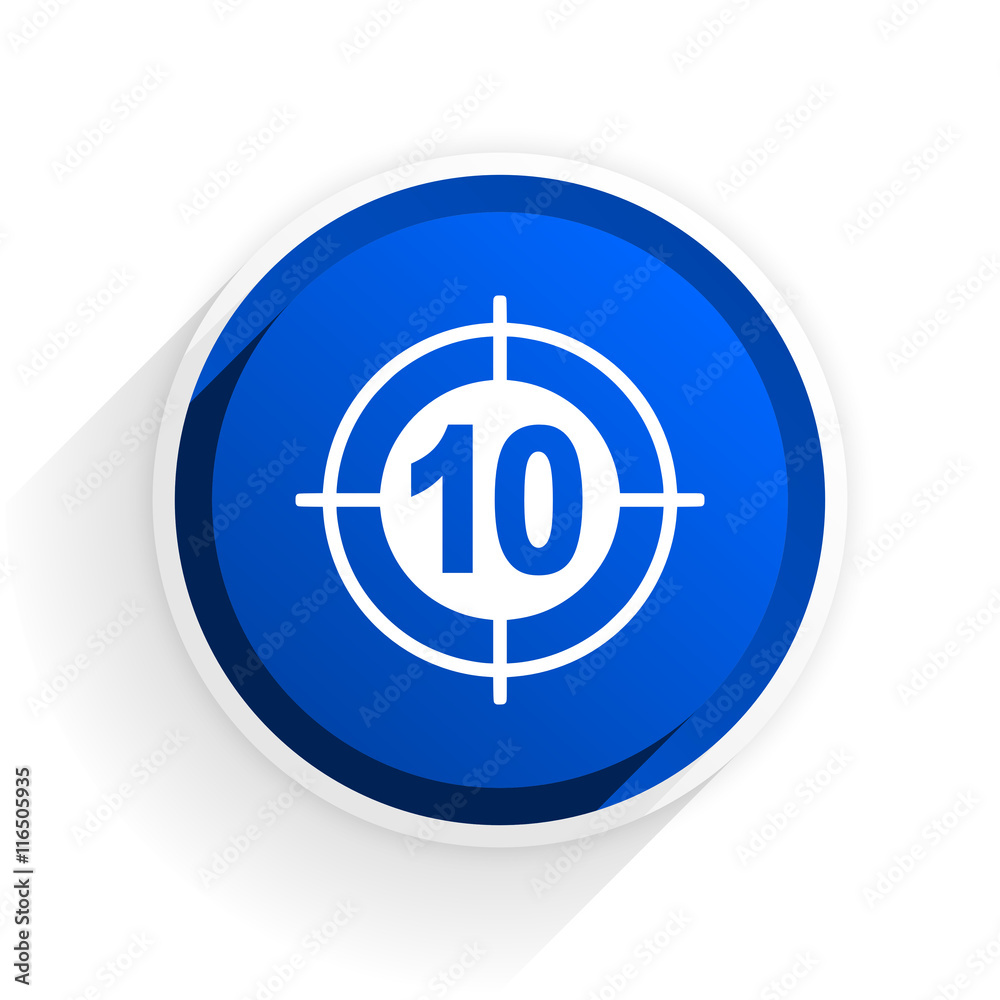 target flat icon with shadow on white background, blue modern design web element