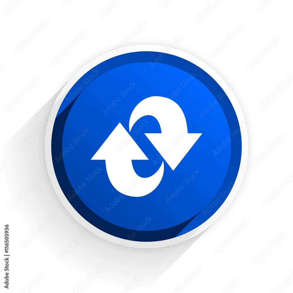 rotation flat icon with shadow on white background, blue modern design web element rotation flat icon with shadow on white background, blue modern design web element