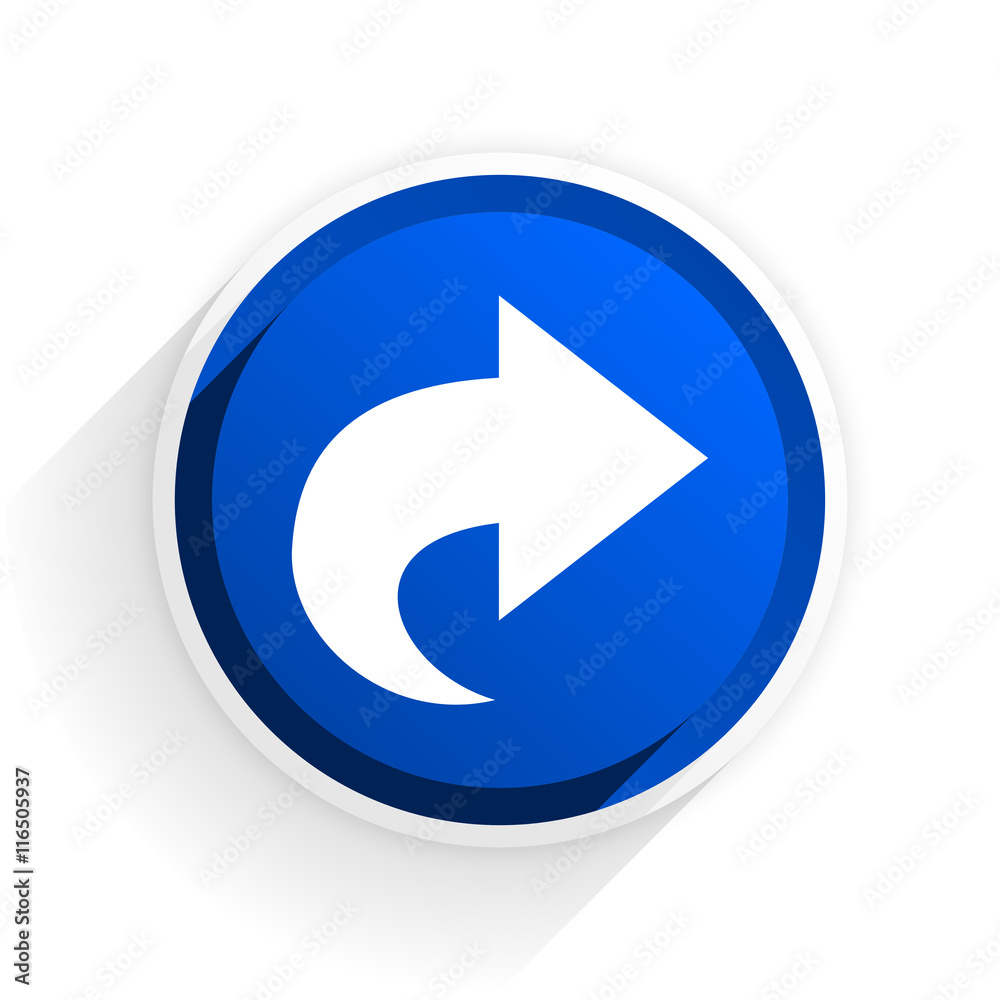 next flat icon with shadow on white background, blue modern design web element next flat icon with shadow on white background, blue modern design web element