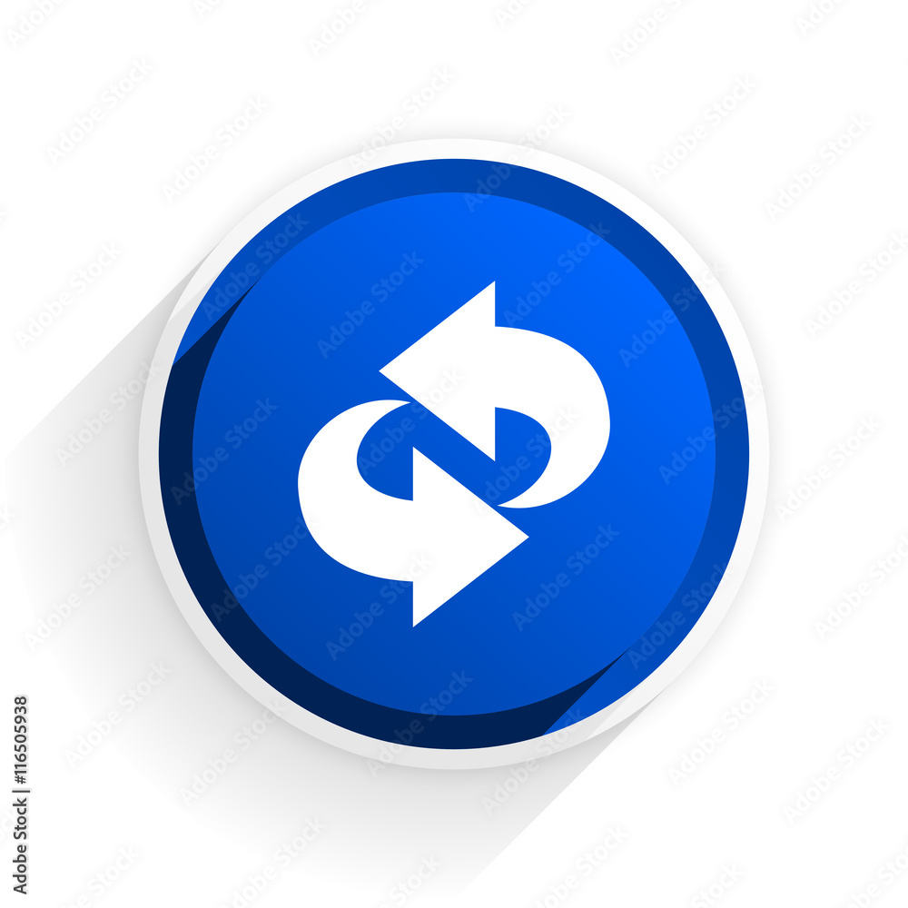 rotation flat icon with shadow on white background, blue modern design web element rotation flat icon with shadow on white background, blue modern design web element