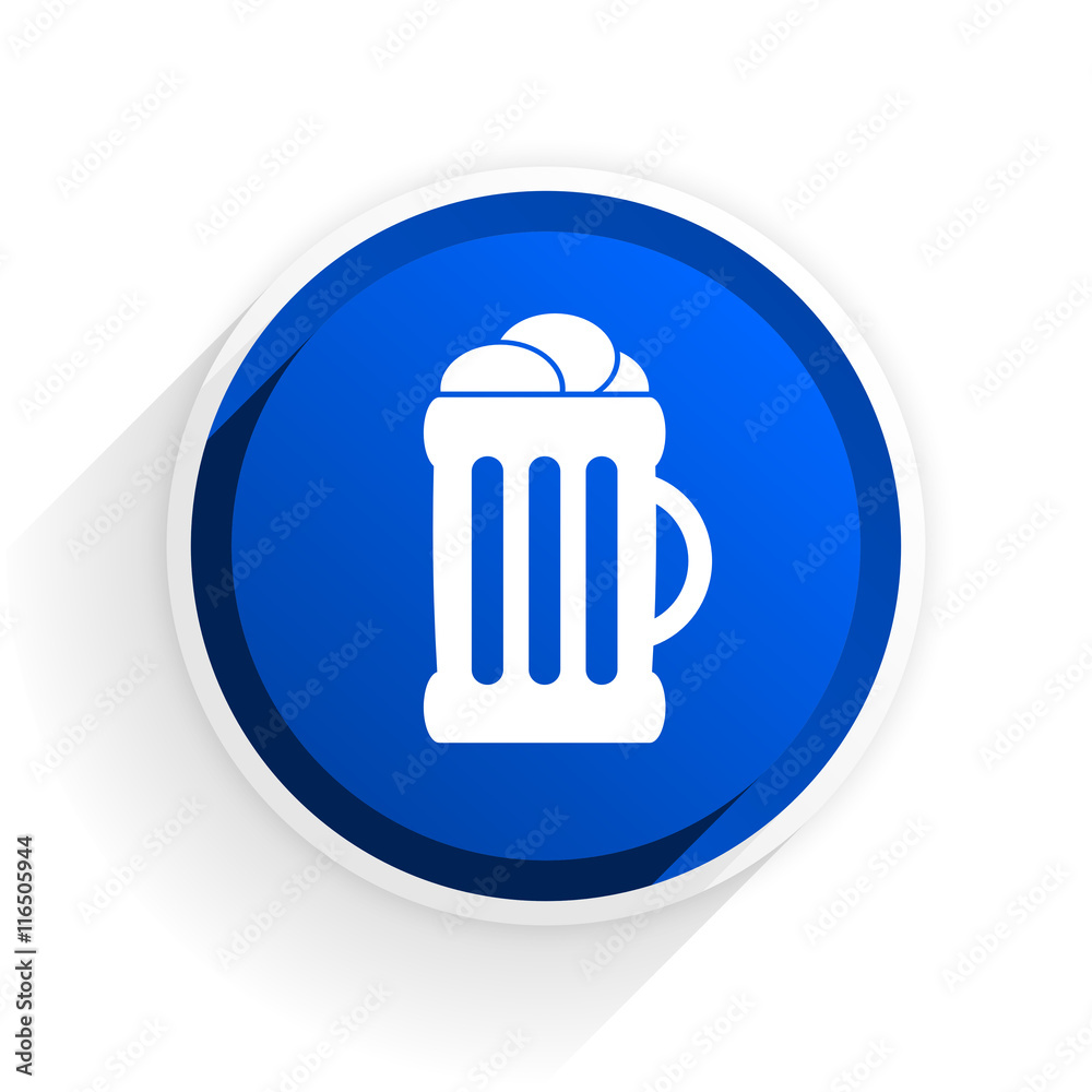 beer flat icon with shadow on white background, blue modern design web element beer flat icon with shadow on white background, blue modern design web element